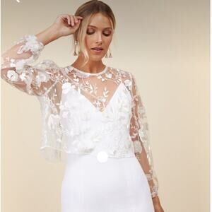 NWT Park & Fifth Hayes Bridal Topper Lena Lace Size M